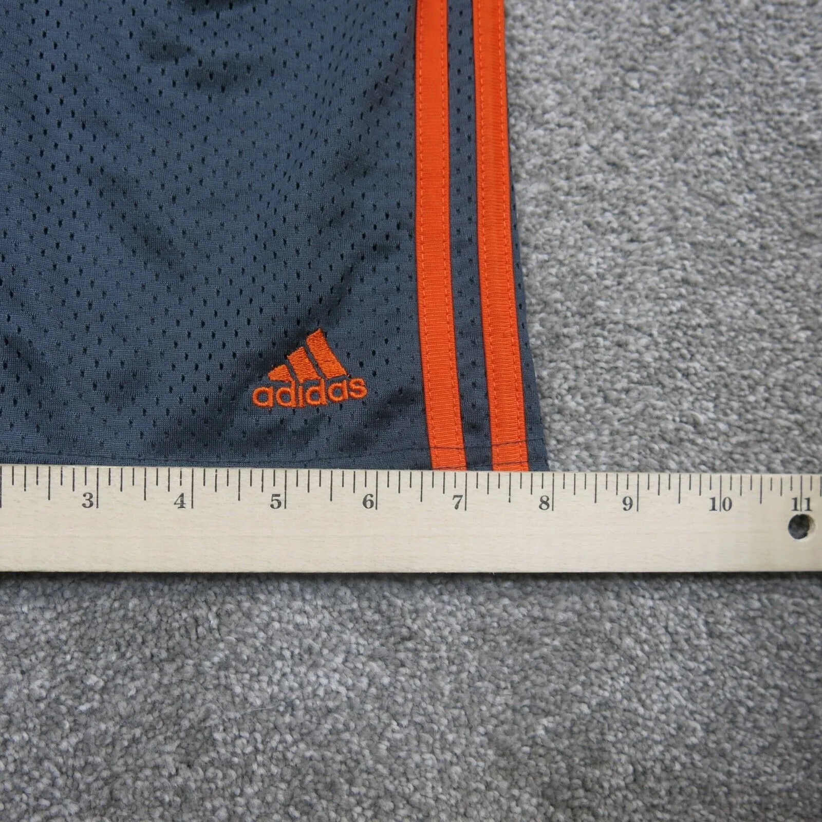 Adidas Athletics Shorts Boys Size 4 Gray Orange Mid Rise Stitch Logo Shorts