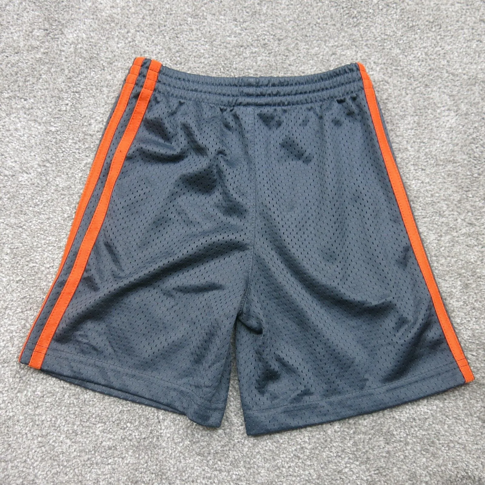 Adidas Athletics Shorts Boys Size 4 Gray Orange Mid Rise Stitch Logo Shorts