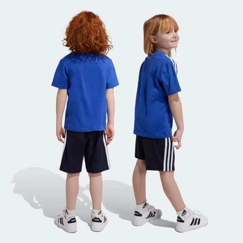 adidas Essentials 3-Stripes Kids Tee and Shorts Set