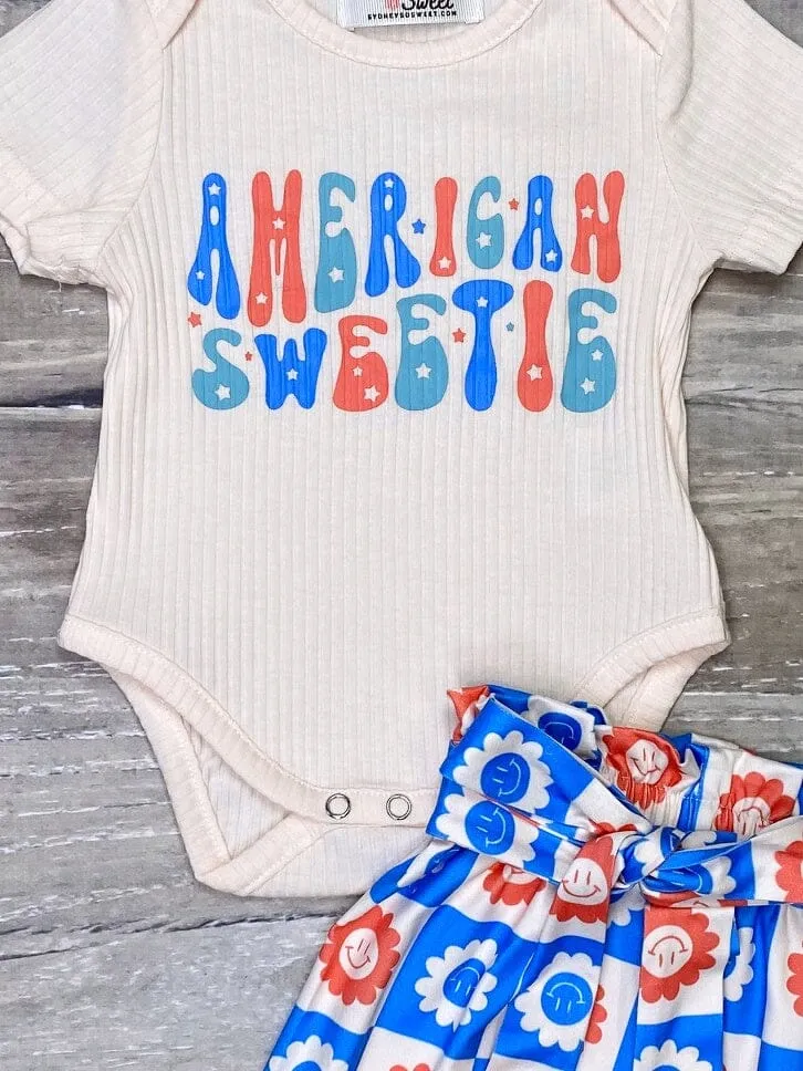 American Sweetie Red & Blue Baby Girls Patriotic Two Piece Outfit