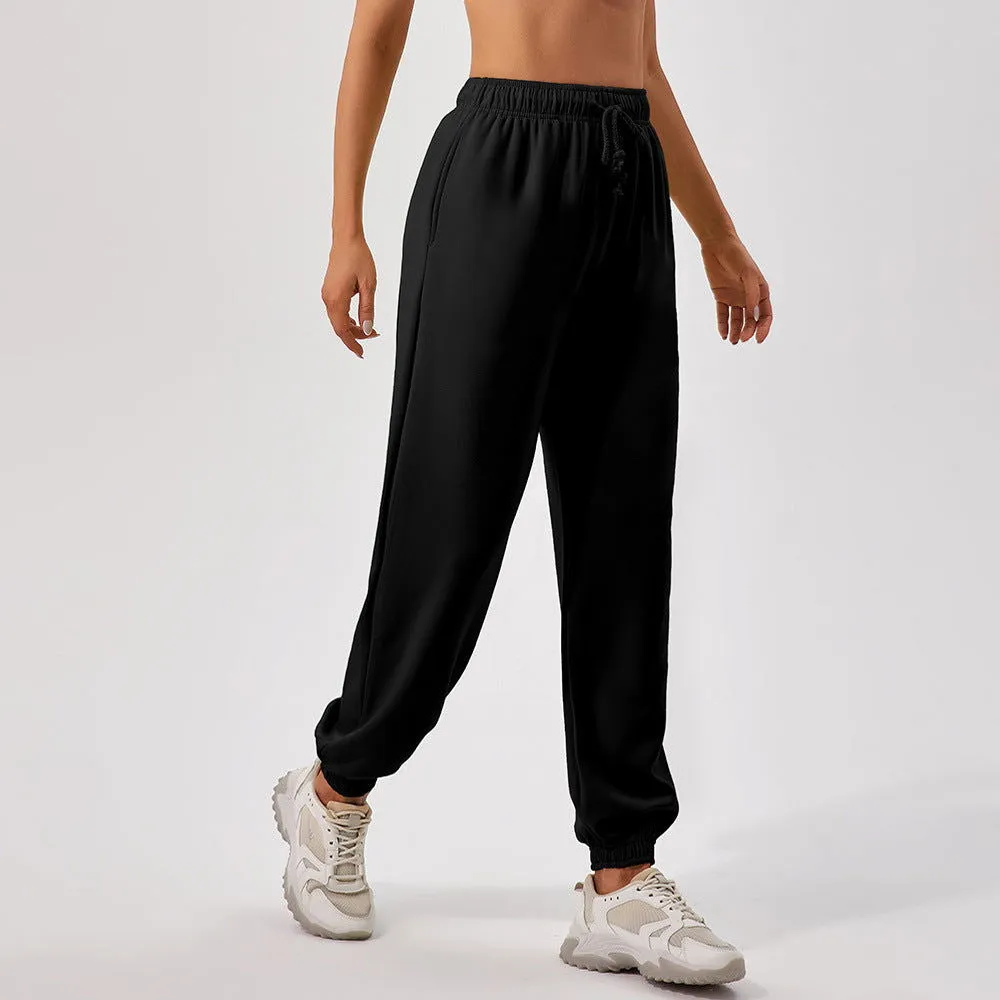 Autumn Winter High Waist Sweatpants Women Loose Straight Sports Pants Casual Runner Wild out Thinner Pants Women