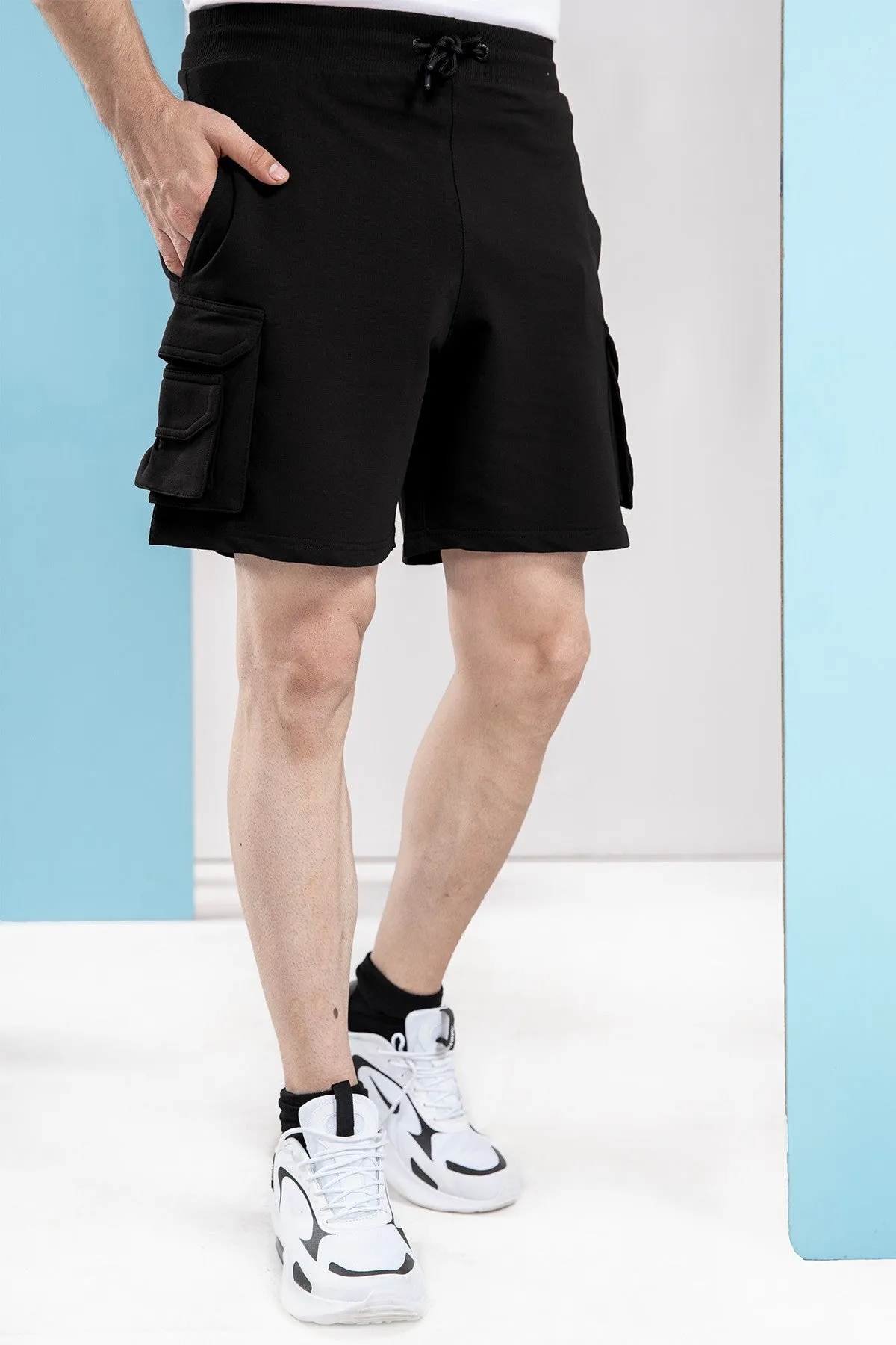 Black Cargo Shorts - S21 - MSH010R