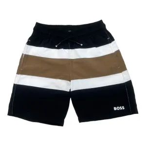 Boss - Swim Shorts, black, tan and white