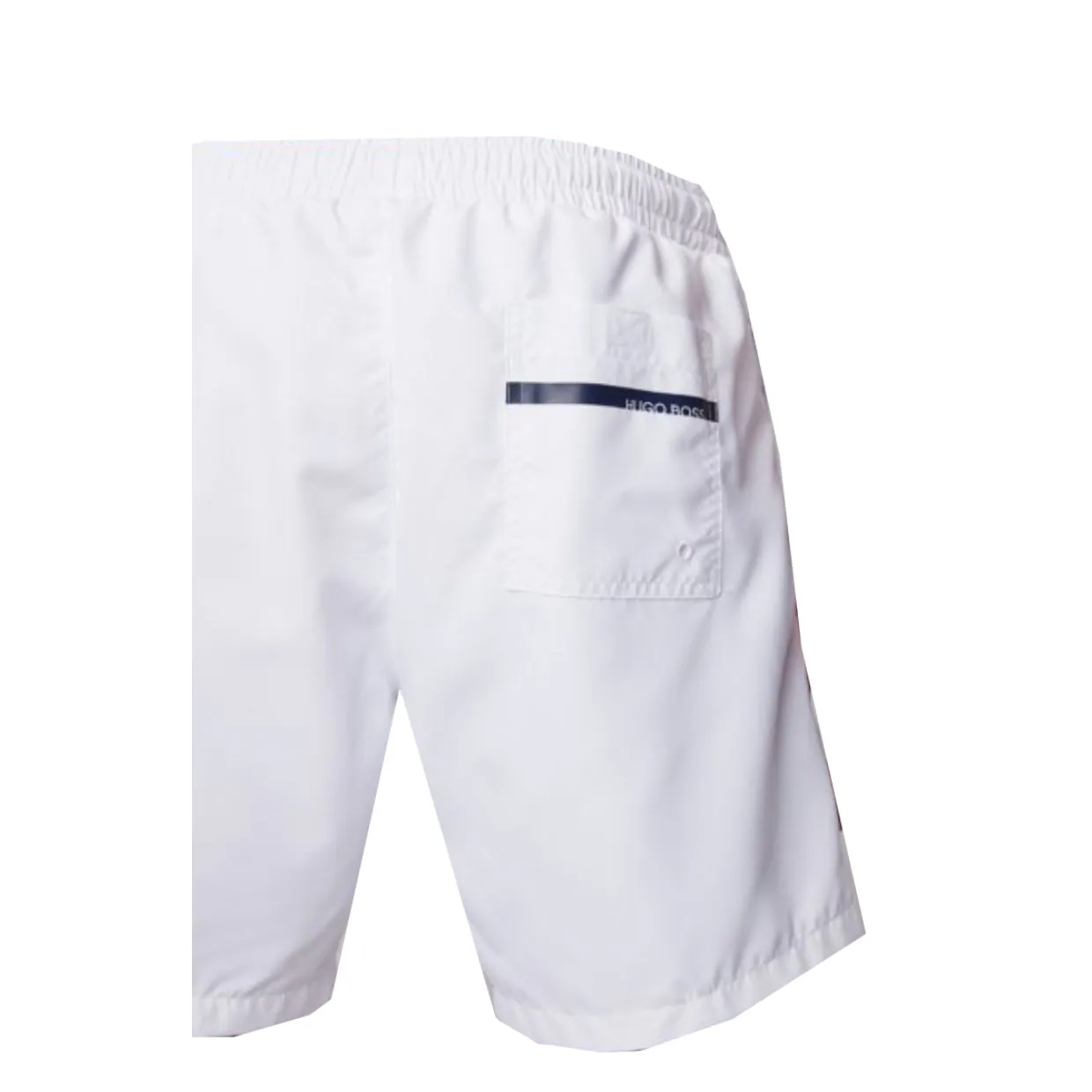 BOSS White Swim Shorts With Heat-Sealed Logo Print