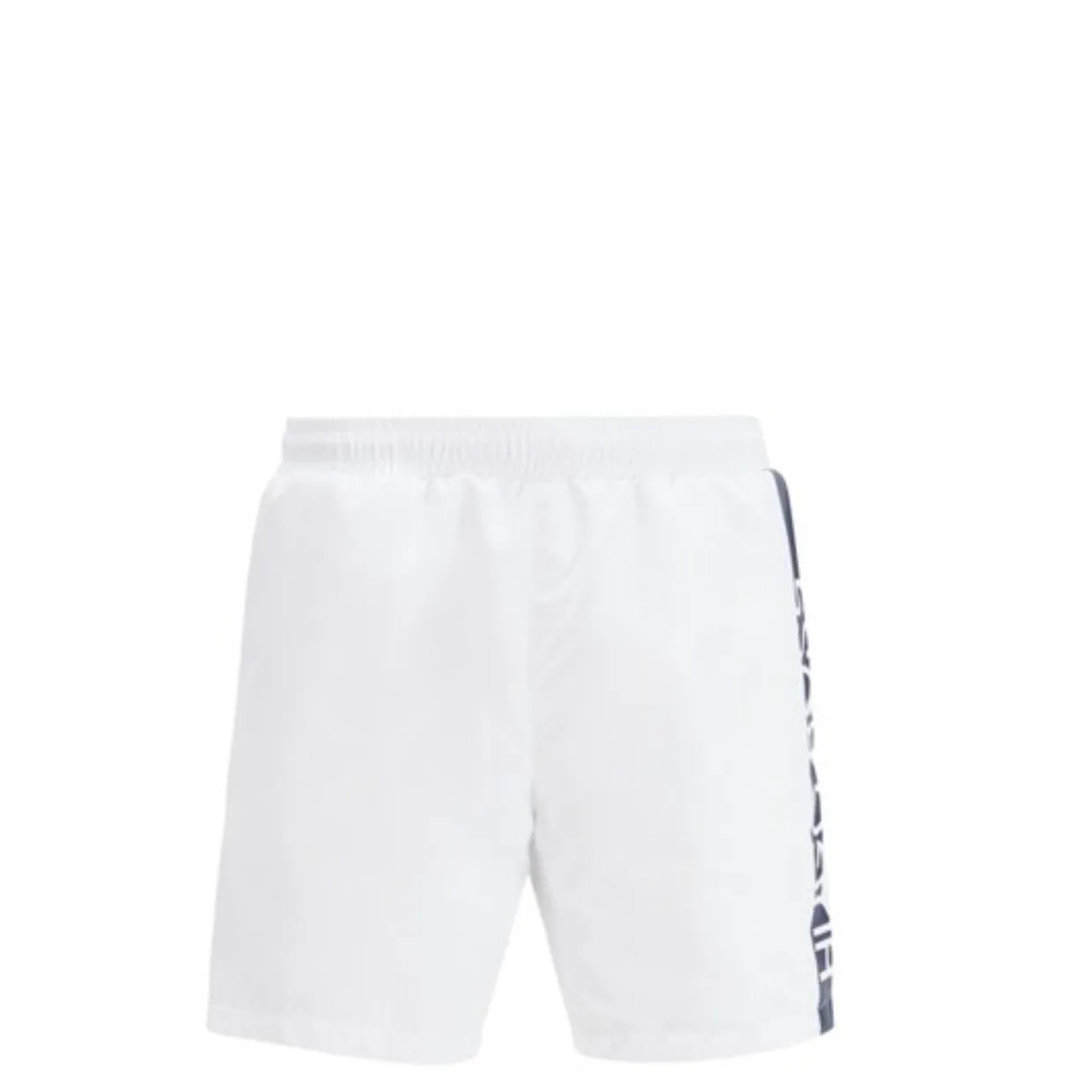 BOSS White Swim Shorts With Heat-Sealed Logo Print