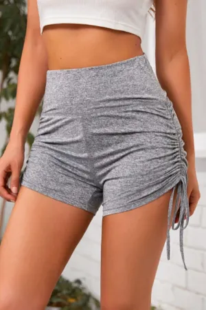 Drawstring Ruched Biker Shorts