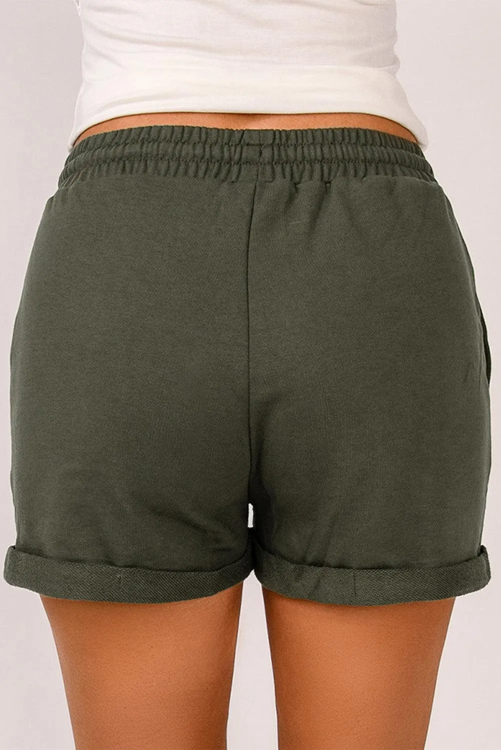 Drawstring Waist Cuffed Shorts