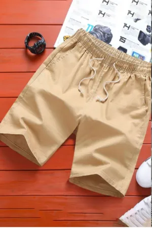 Drawstring Waist Slant Pocket Shorts