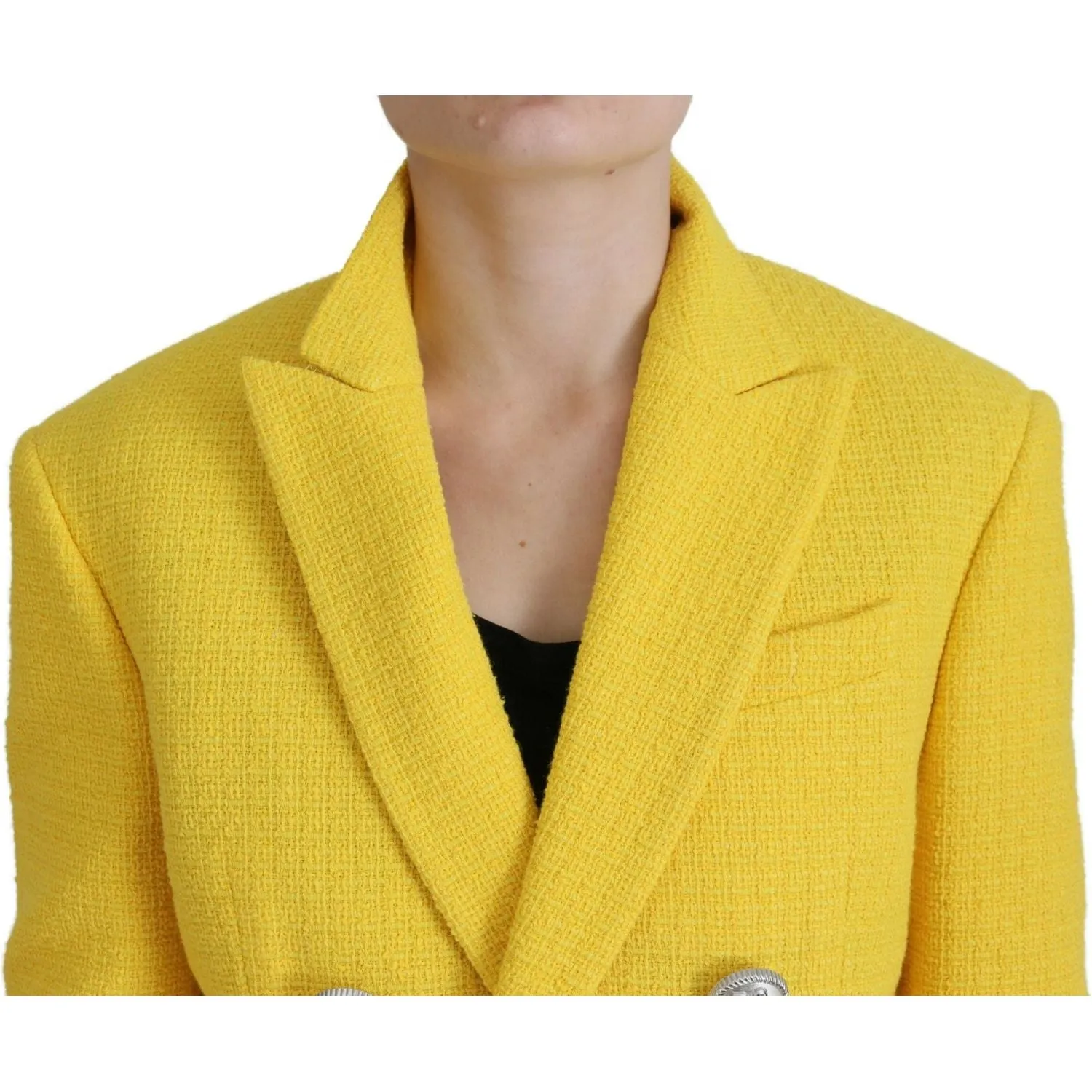 Dsquared² Yellow Peak Double Breasted Suit Blazer Short Set