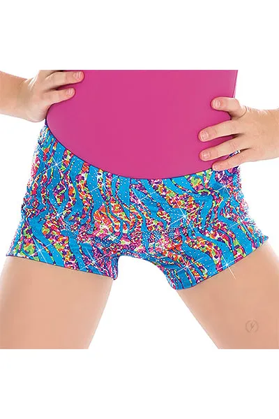 Eurotard 47535C Girls Under The Sea Metallic Sequin Printed Booty Shorts