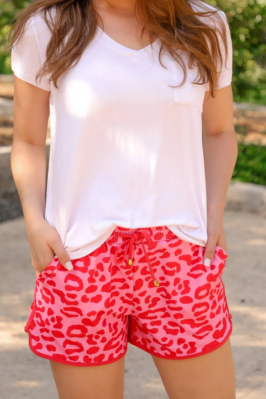 Feeling Sassy Leopard Drawstring Everyday Shorts