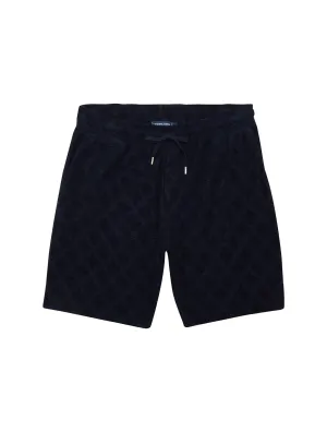 FRESCOBOL CARIOCA Treliça Augusto Terry Cotton Jacquard Shorts NAVY