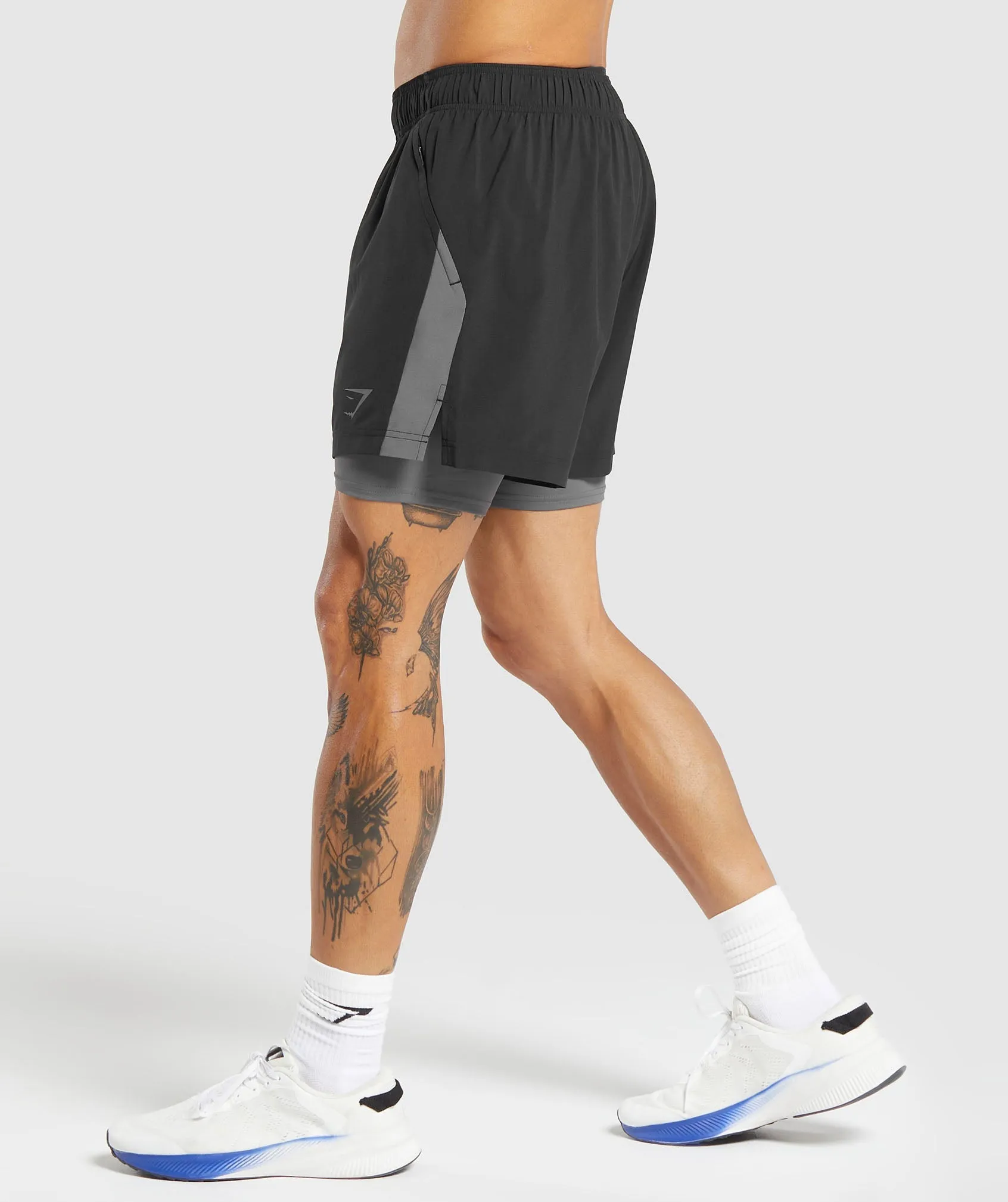 Gymshark Sport 5" 2 in 1 Shorts - Black/Dark Grey