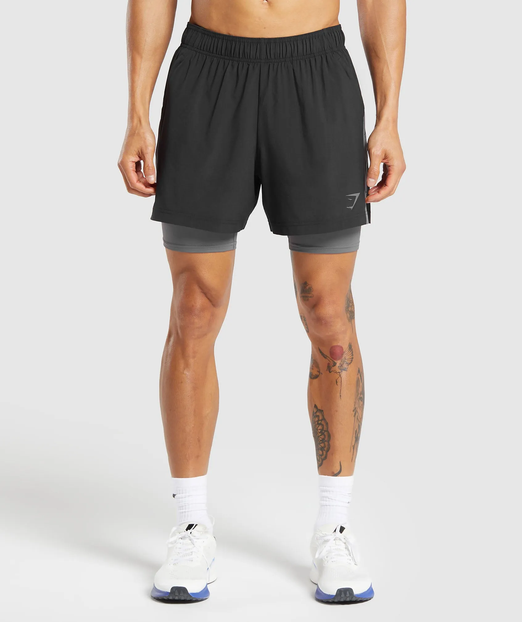 Gymshark Sport 5" 2 in 1 Shorts - Black/Dark Grey