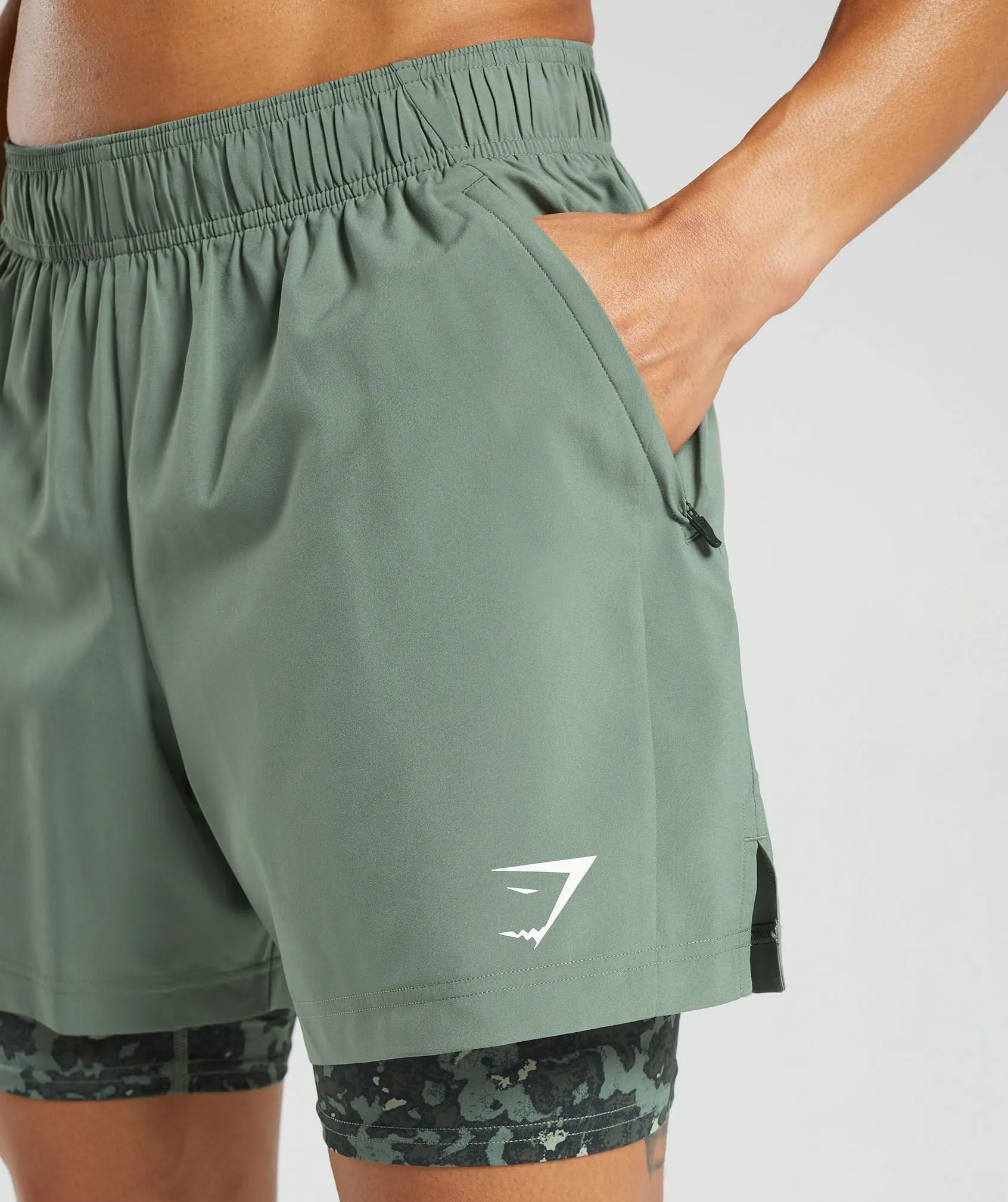 Gymshark Sport 5" 2 in 1 Shorts - Unit Green