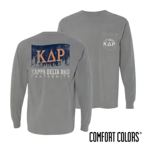 KDR Gray Comfort Colors Flag Long Sleeve Pocket Tee