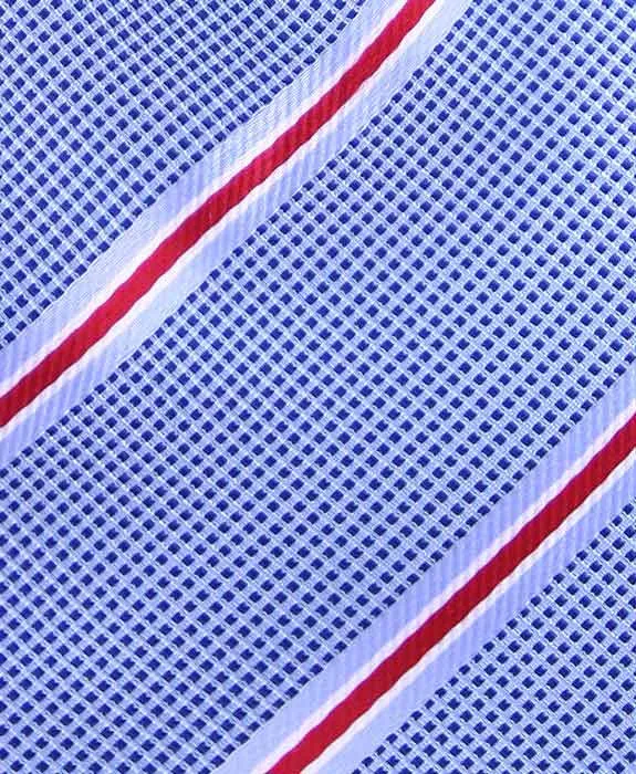 Light Blue and Red Striped 4" Wide Necktie