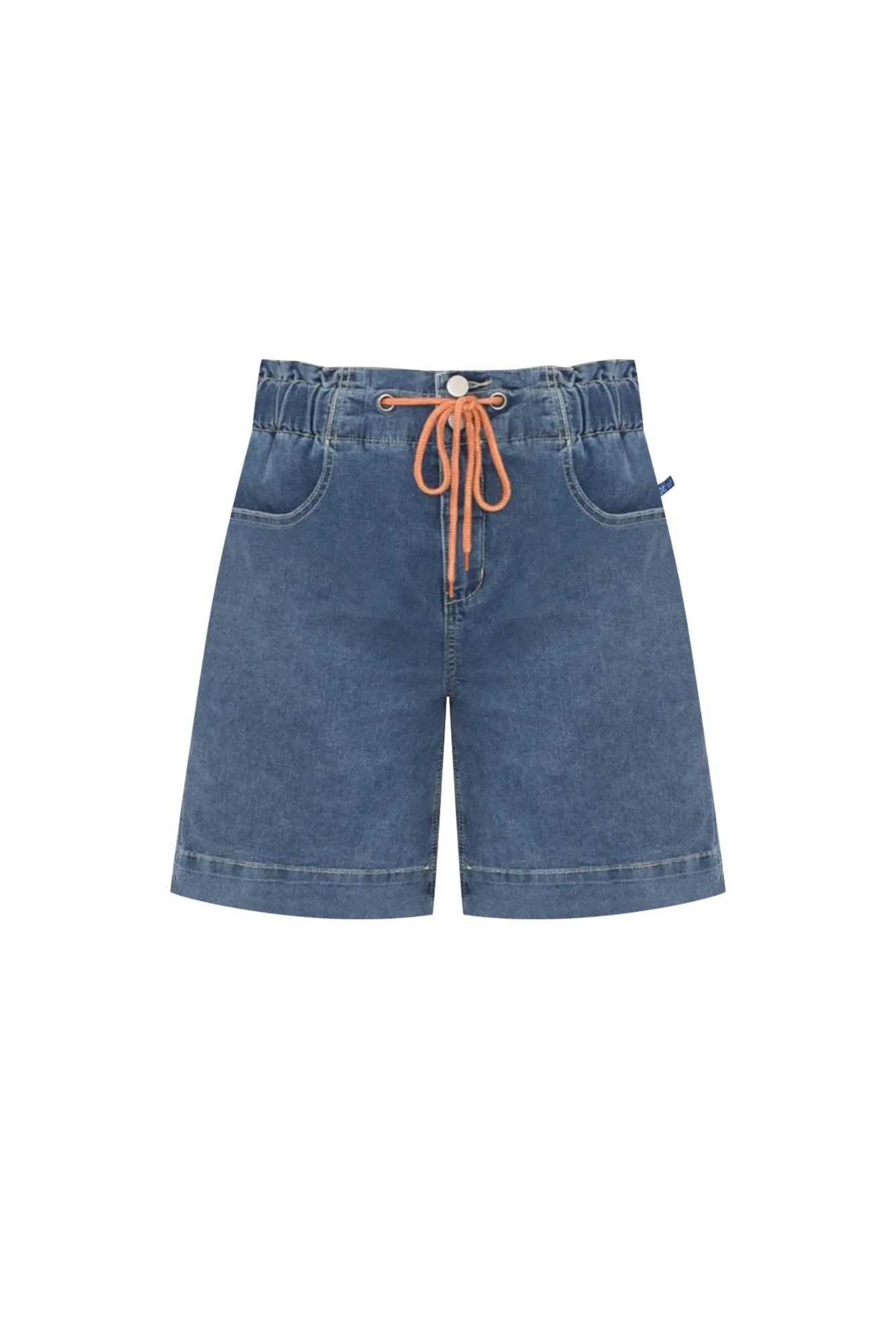 Lizzy Dark Blue Denim Drawstring Shorts