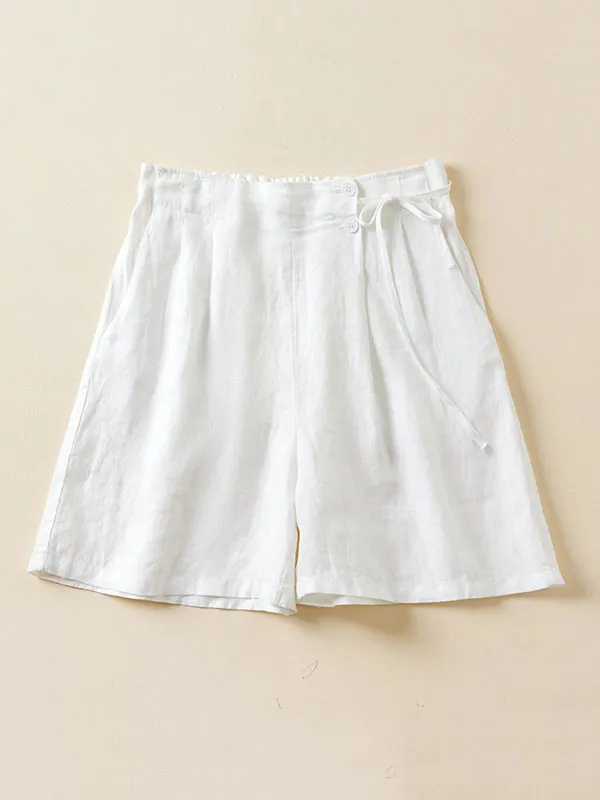 Loose Elasticity Solid Color Shorts Bottoms