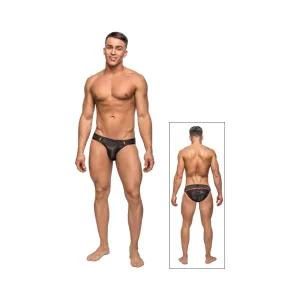 Male Power Camo Sport Net Sport Bikini Black Med