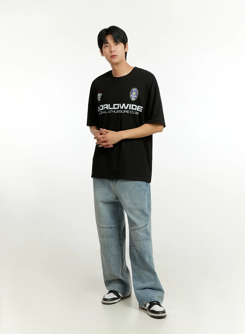 Men's Cotton Lettering Loose Fit T-Shirt IL412