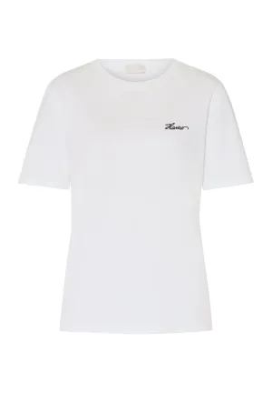 Natural Shirt Cotton Embroidered Logo T-Shirt | White 78806-101