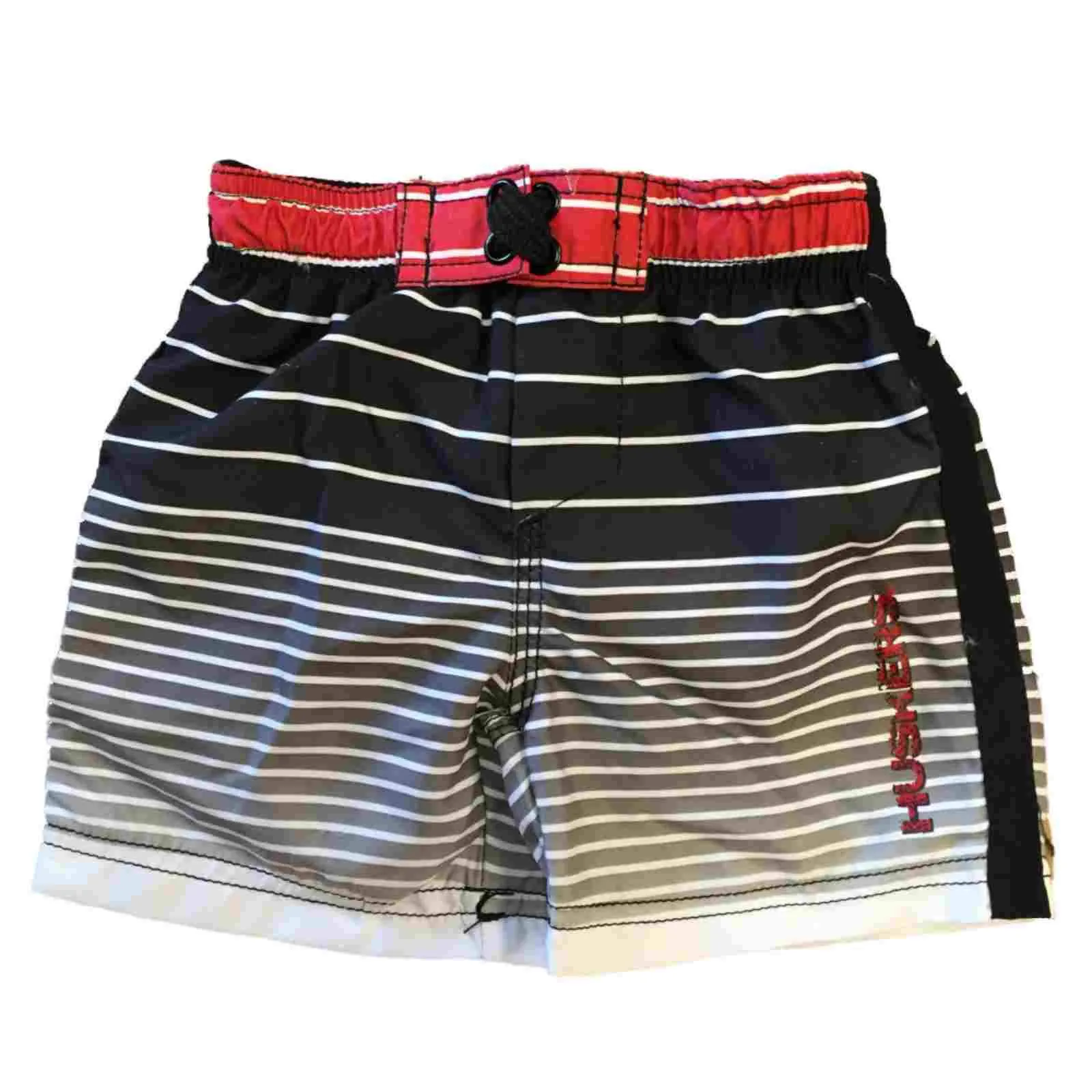 Nebraska Cornhuskers CSS INFANT Black Red Striped Swimwear Shorts Trunks (12M)