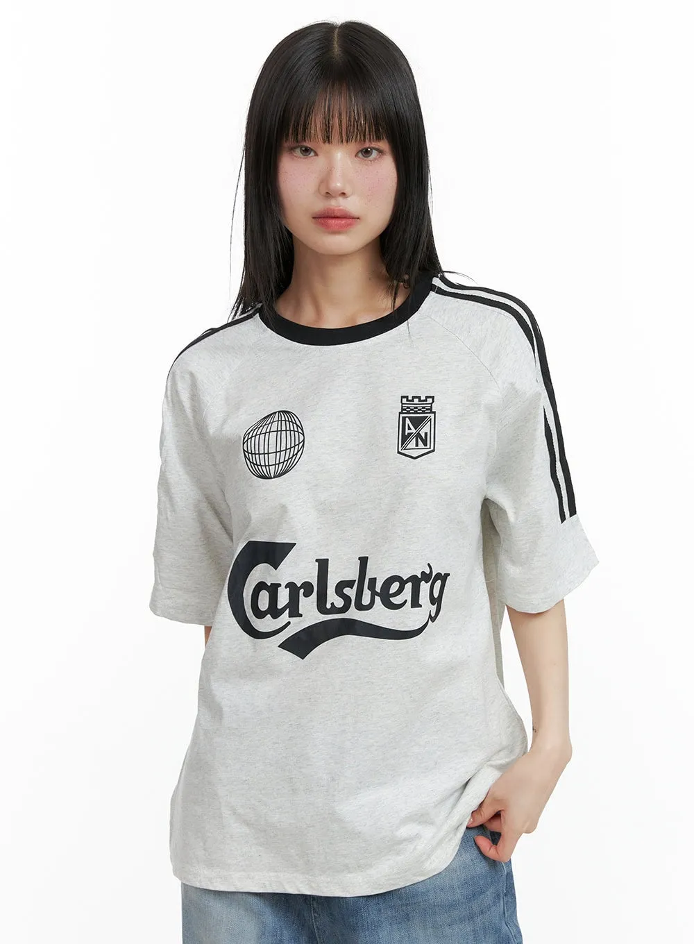 Oversized Blokette Cotton Graphic T-Shirt CL402