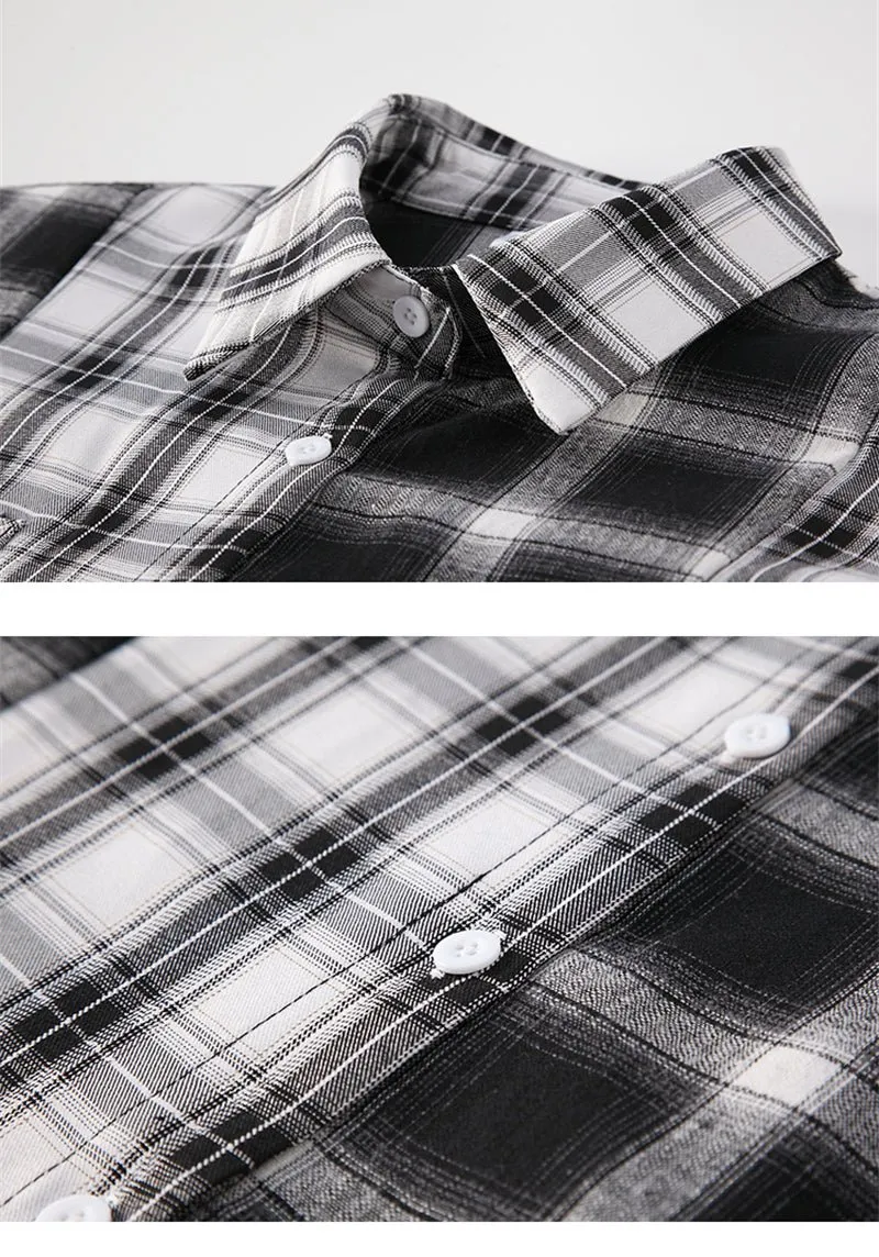 Pre Order:  Black and White Plaid Patchwork Shirt