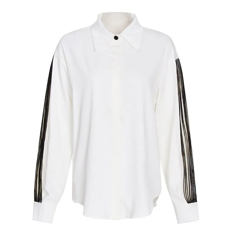 Pre Order:  Contrast Accordion Lantern Sleeves Shirt