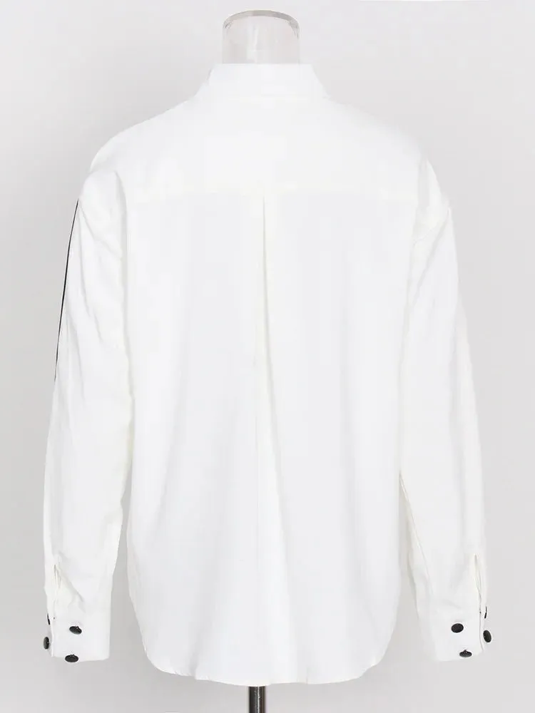 Pre Order:  Contrast Accordion Lantern Sleeves Shirt