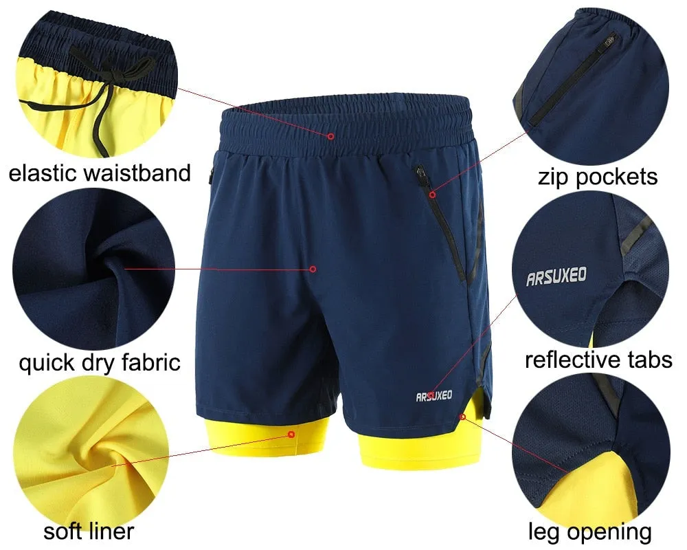 Running Shorts 2 In 1 Quick Dry