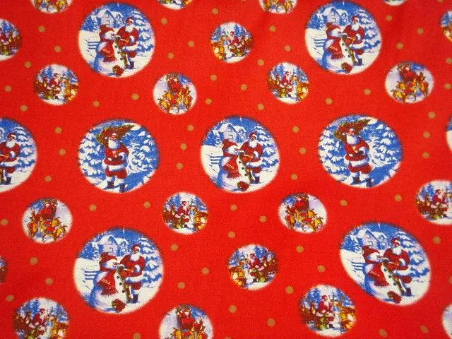 Santa and Snowman - Cotton Poplin Patchwork