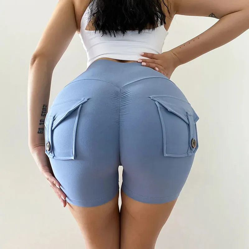 Seamless High Waist Workout Leggings Fitness Gym Tights Scrunch Butt Sports Shorts