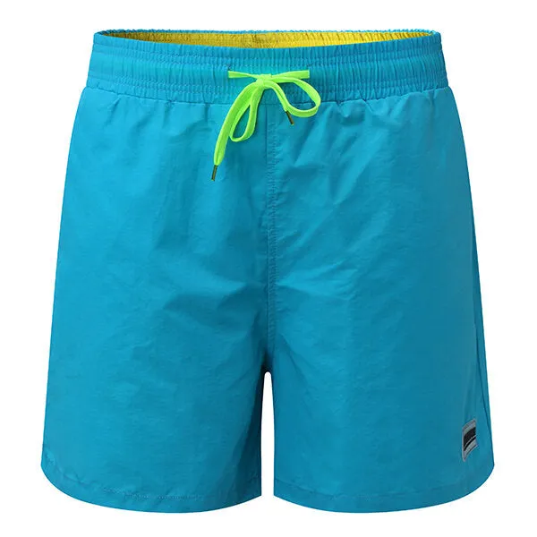 Waterproof Sport Drawstring Loose Thin Lightweight Solid Color Men Casual Beach Board Shorts