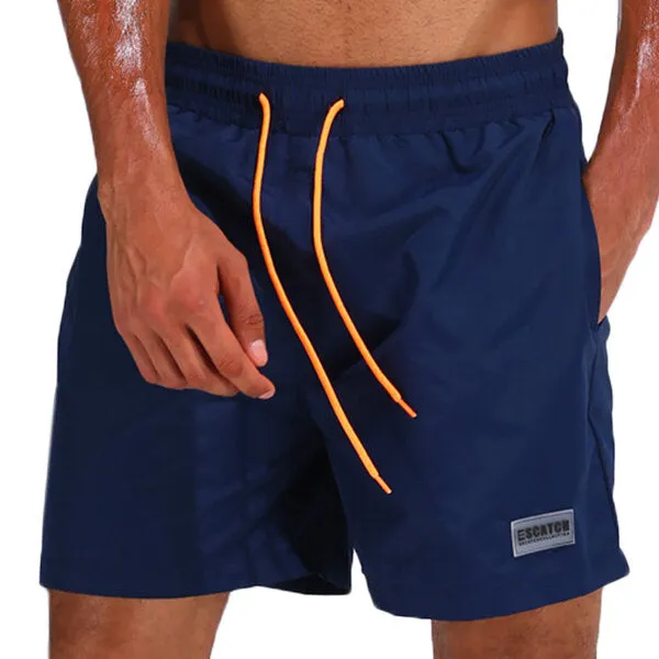 Waterproof Sport Drawstring Loose Thin Lightweight Solid Color Men Casual Beach Board Shorts