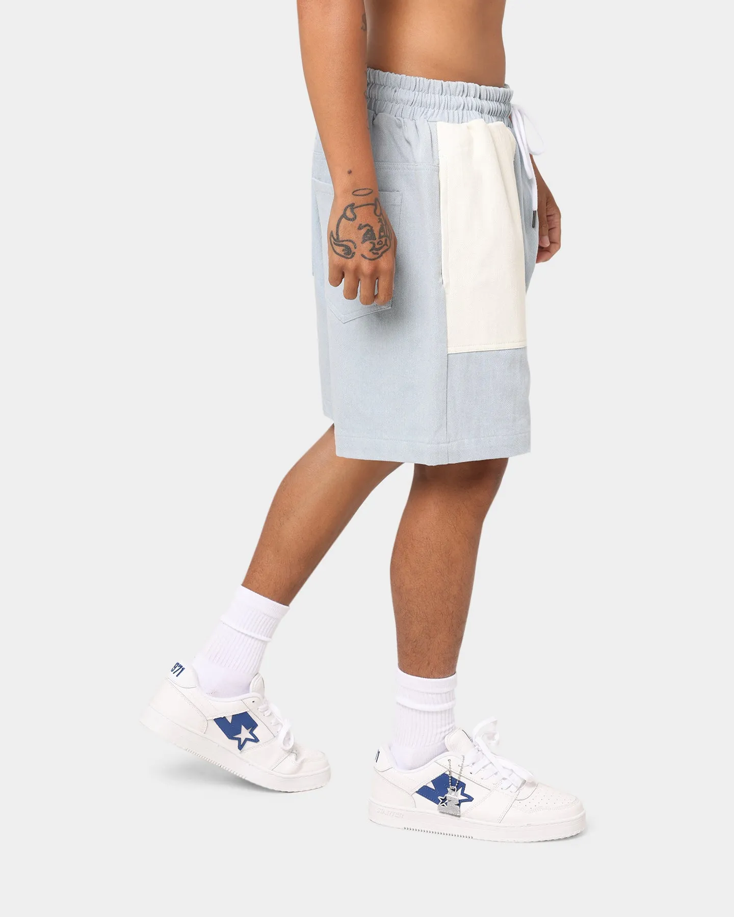 XXIII Fallon Patchwork Shorts Blue/White