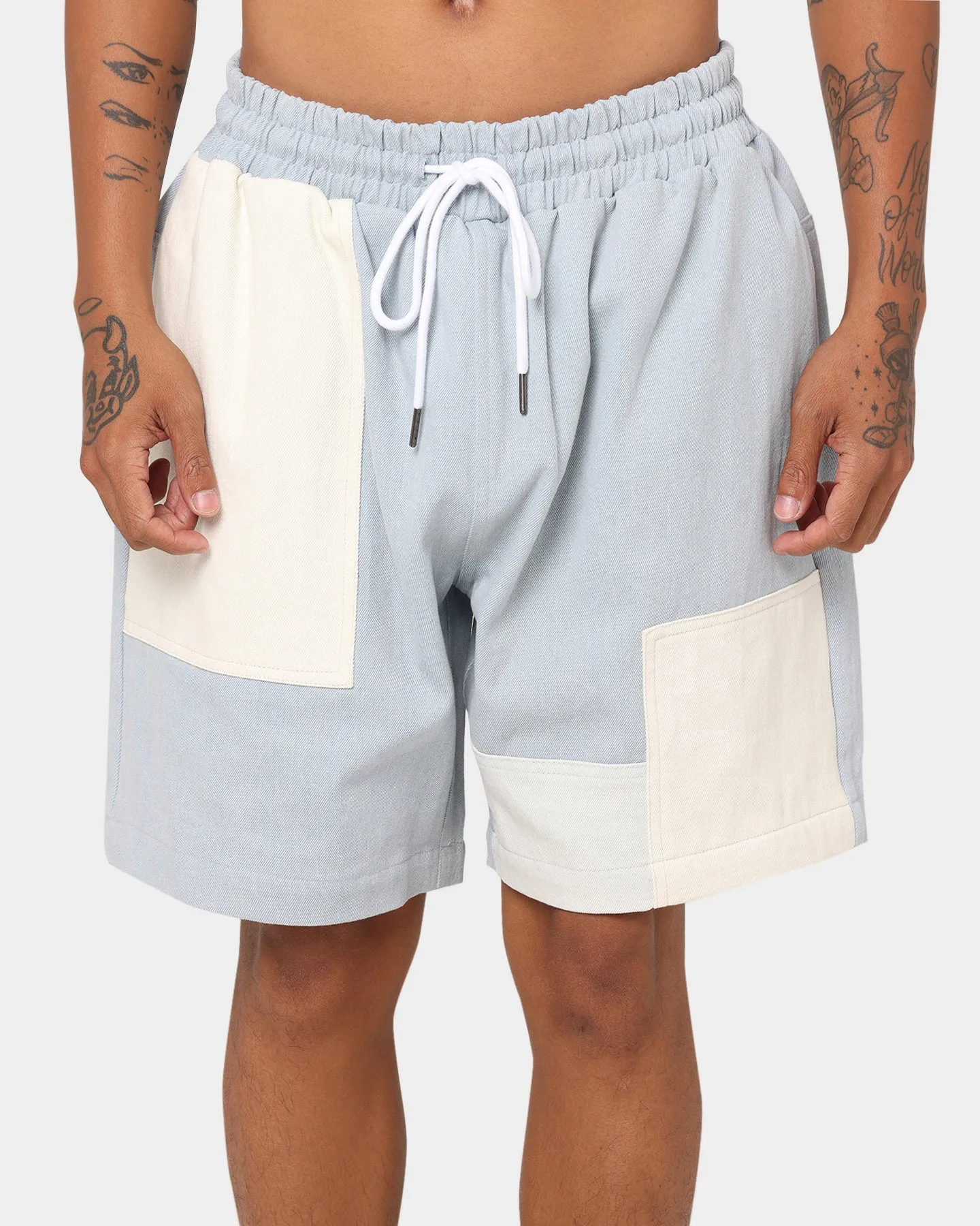 XXIII Fallon Patchwork Shorts Blue/White