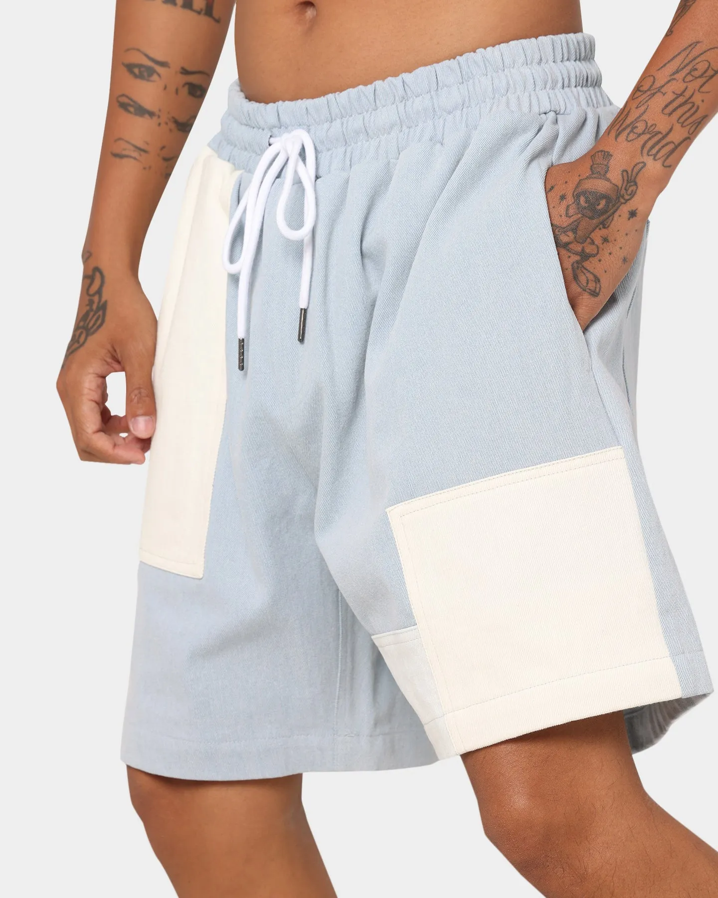 XXIII Fallon Patchwork Shorts Blue/White