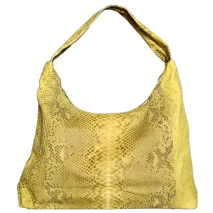 Yellow and Gray Stonewashed Jumbo Shoulder Bag